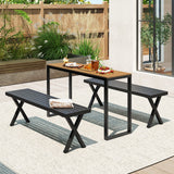 Mesa Consola Rectangular para Exteriores con Tablero de WPC de Larga Duración