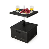 Base de sombrilla rellenable para exteriores de 175 libras con bandeja de mesa - Marrón
