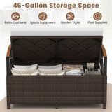 Outdoor Storage Bench Deck Box Patio Furniture with Cushion-White