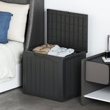 Outdoor Storage Box 25 Gallon Deck Box with Lockable Lid and Wicker-woven Texture