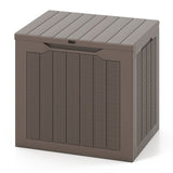 Outdoor Storage Box 25 Gallon Deck Box with Lockable Lid and Wicker-woven Texture