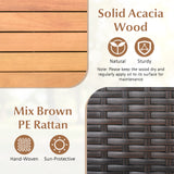 Armario de almacenamiento para exteriores con cubierta superior de madera de acacia y ruedas con cierre