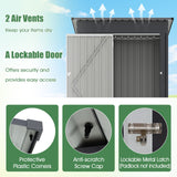 Cobertizo de almacenamiento exterior de 1,5 x 0,9 metros con techo inclinado y puerta con cerradura - Gris