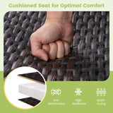 All Weather Outdoor 2-Person Swing Glider Bench with Quick Dry Foam Seat-Brown