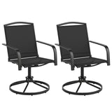 Juego de 2 sillas giratorias de exterior con respaldo alto y asiento transpirable