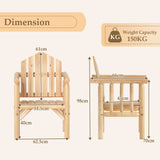 Outdoor Wood Armchair Wooden Patio Dining Chair with Armrests