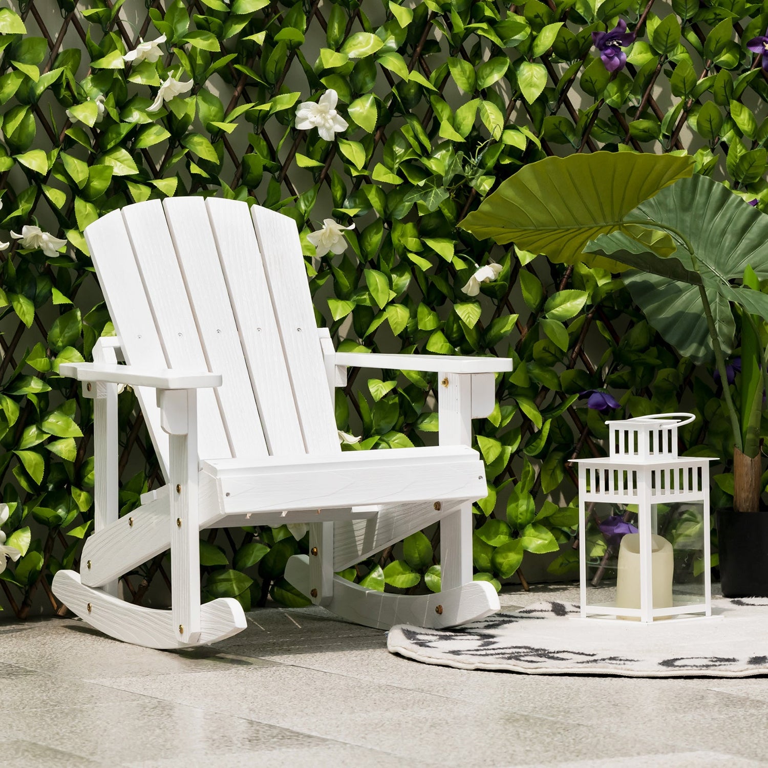 Sillón mecedora Adirondack de madera para niños con asiento de listones