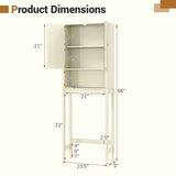 Over The Toilet Storage Cabinet with Fluted Doors