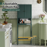 Over The Toilet Storage Cabinet with Fluted Doors
