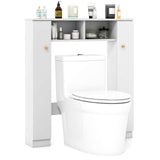 Mueble de almacenamiento para encima del inodoro con 2 compartimentos abiertos y 4 estantes ajustables