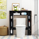 Mueble de almacenamiento para encima del inodoro con 2 compartimentos abiertos y 4 estantes ajustables