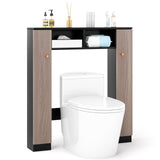Mueble de almacenamiento para encima del inodoro con 2 compartimentos abiertos y 4 estantes ajustables