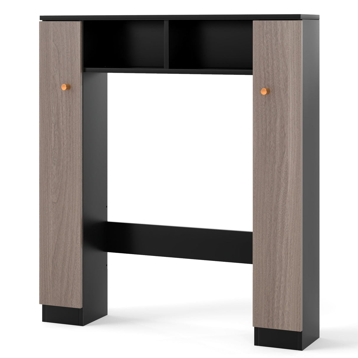 Mueble de almacenamiento para encima del inodoro con 2 compartimentos abiertos y 4 estantes ajustables