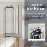 Over the Door Ironing Board Space-Saving Metal Hanging Ironing Board-Gray
