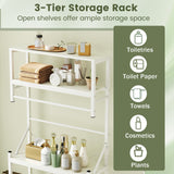 Over the Toilet Storage Rack 3-Tier Over Toilet Bathroom Organizer with Towel Holder-White