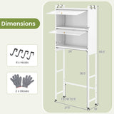 Over-the-toilet Cabinet Bathroom Organizer with 2 Flip-up Cabinets