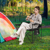 Sillón de camping extragrande con mesa lateral y 2 bolsillos de almacenamiento