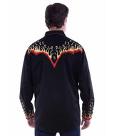 Scully Honky-Tonk Heatwave  (Black/Yellow) - Men's Western Shirt
