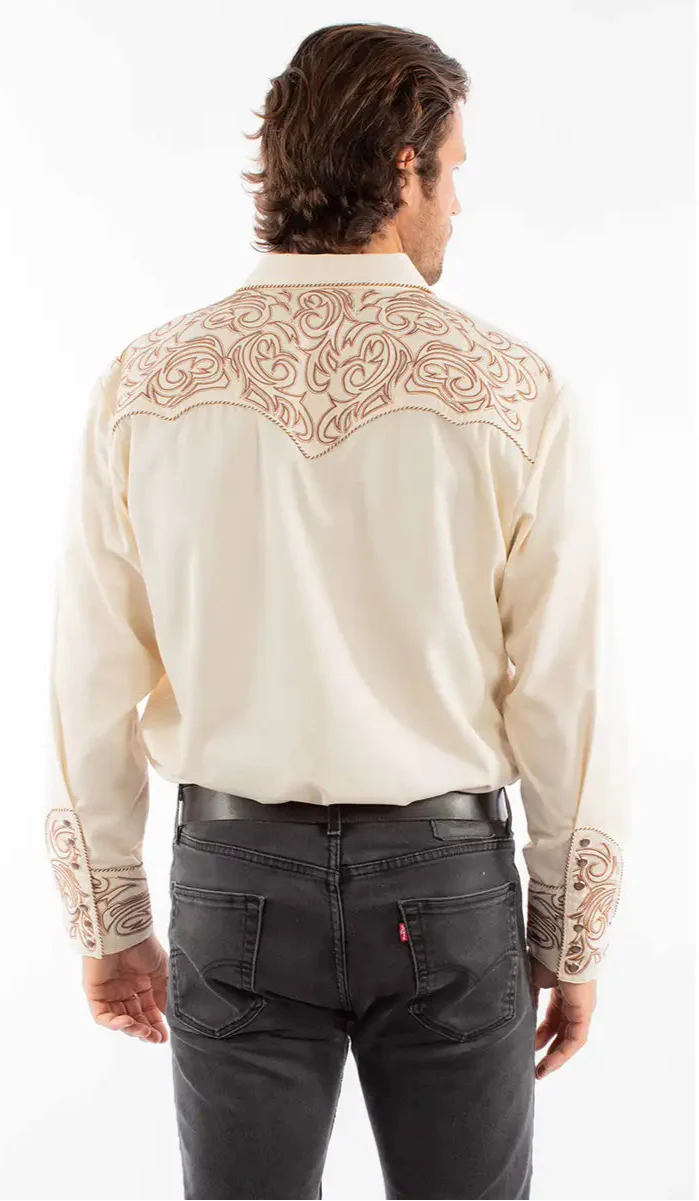Camisa vaquera de hombre bordada Scully Silverado