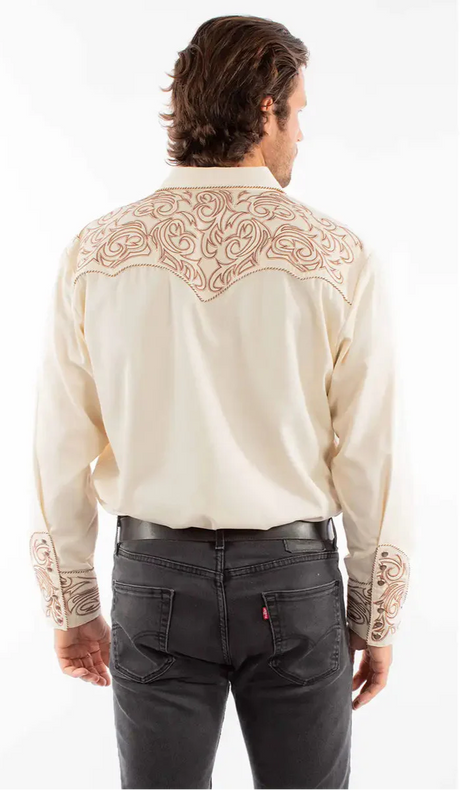 Camisa vaquera de hombre bordada Scully Silverado