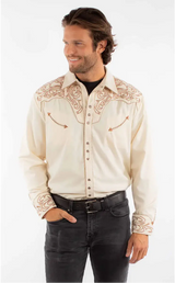 Camisa vaquera de hombre bordada Scully Silverado
