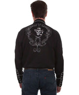 Camisa vaquera Scully Dead Man's Hand bordada para hombre