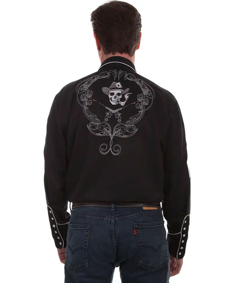 Camisa vaquera Scully Dead Man's Hand bordada para hombre