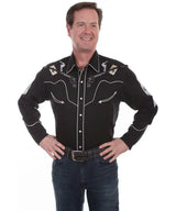 Camisa vaquera Scully Dead Man's Hand bordada para hombre