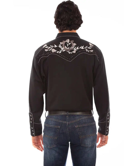 Scully Lucky Rose - Camisa Western Bordada para Hombre