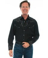 Scully Blackhorn Legend - Camisa vaquera bordada para hombre