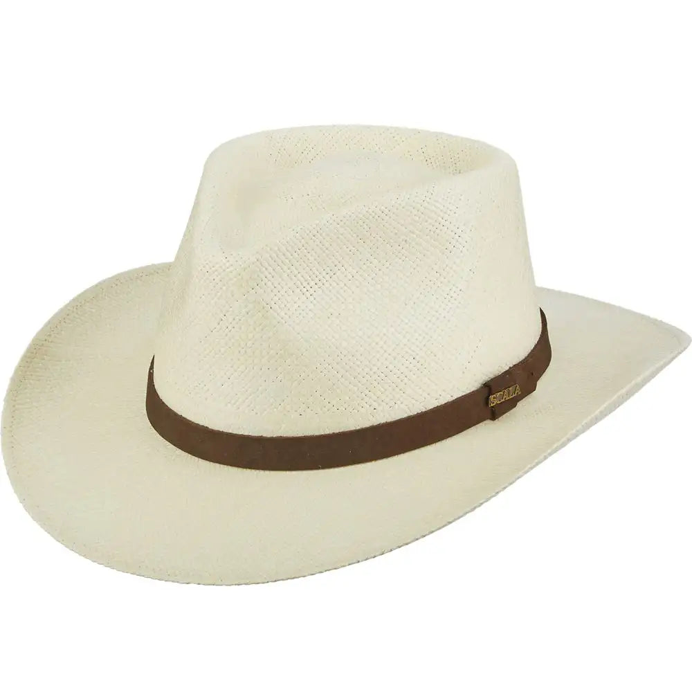 Scala Albuquerque - Sombrero Fedora de Paja de Panamá Genuina