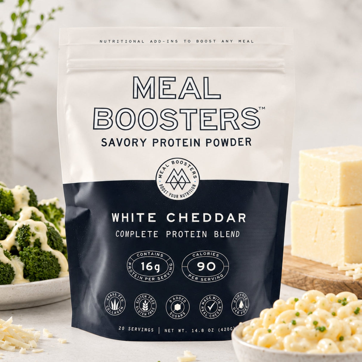 Cheddar blanco - Mezcla de proteína + colágeno