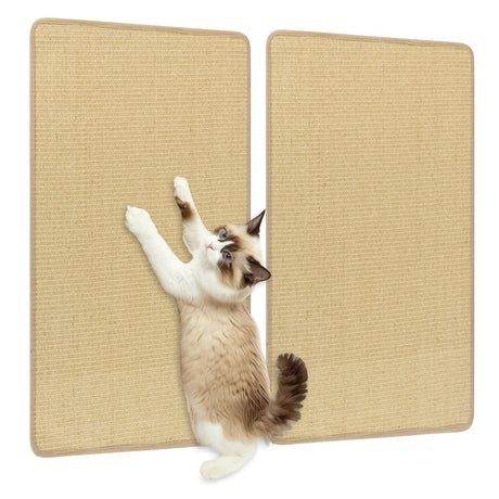 Juego de 2 alfombras rascadoras para gatos, 81 x 51 cm, de sisal natural