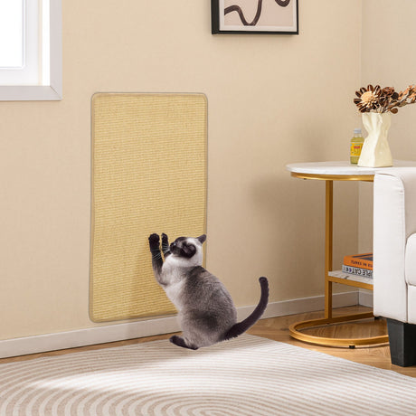 Juego de 2 alfombras rascadoras para gatos, 81 x 51 cm, de sisal natural