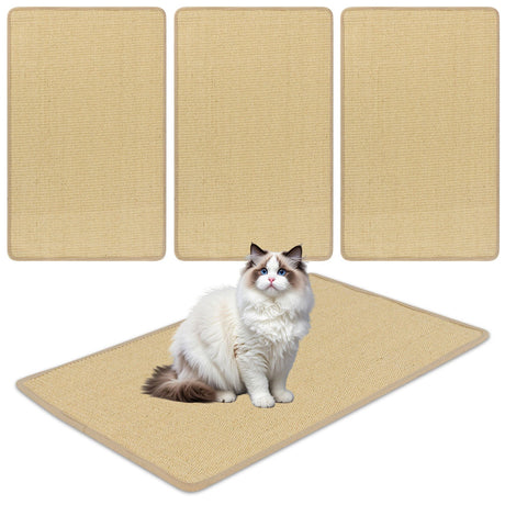4 Pieces Cat Scratcher Mat Set 32 x 20 Inch Pads for Cats