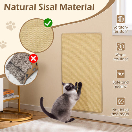 4 Pieces Cat Scratcher Mat Set 32 x 20 Inch Pads for Cats