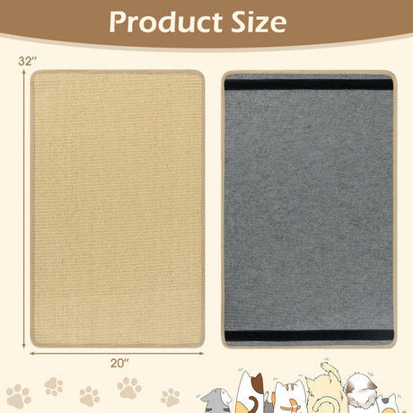 4 Pieces Cat Scratcher Mat Set 32 x 20 Inch Pads for Cats