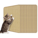 Juego de 12 alfombrillas rascadoras para gatos de 40 x 30 cm, almohadillas de sisal natural