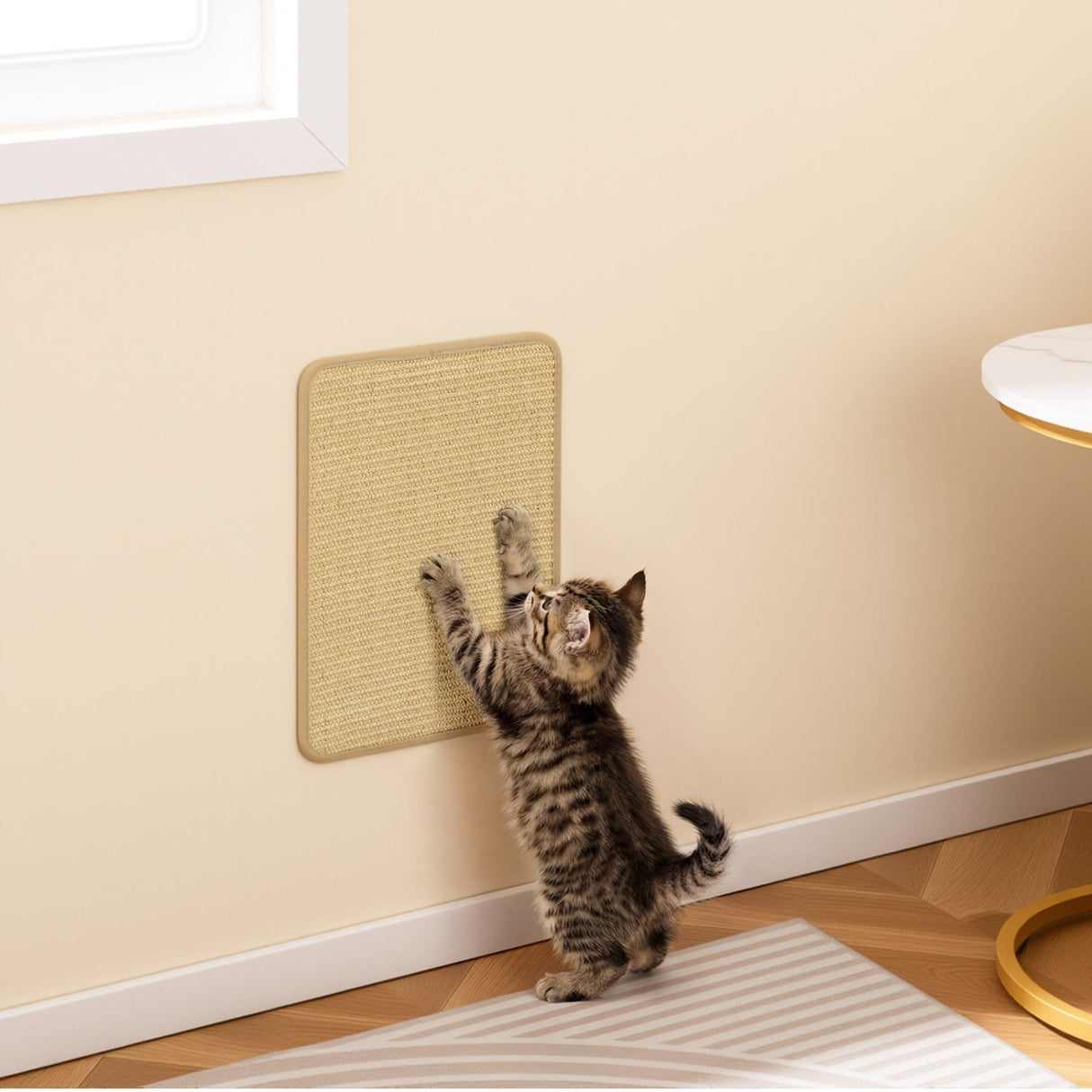 Juego de 12 alfombrillas rascadoras para gatos de 40 x 30 cm, almohadillas de sisal natural