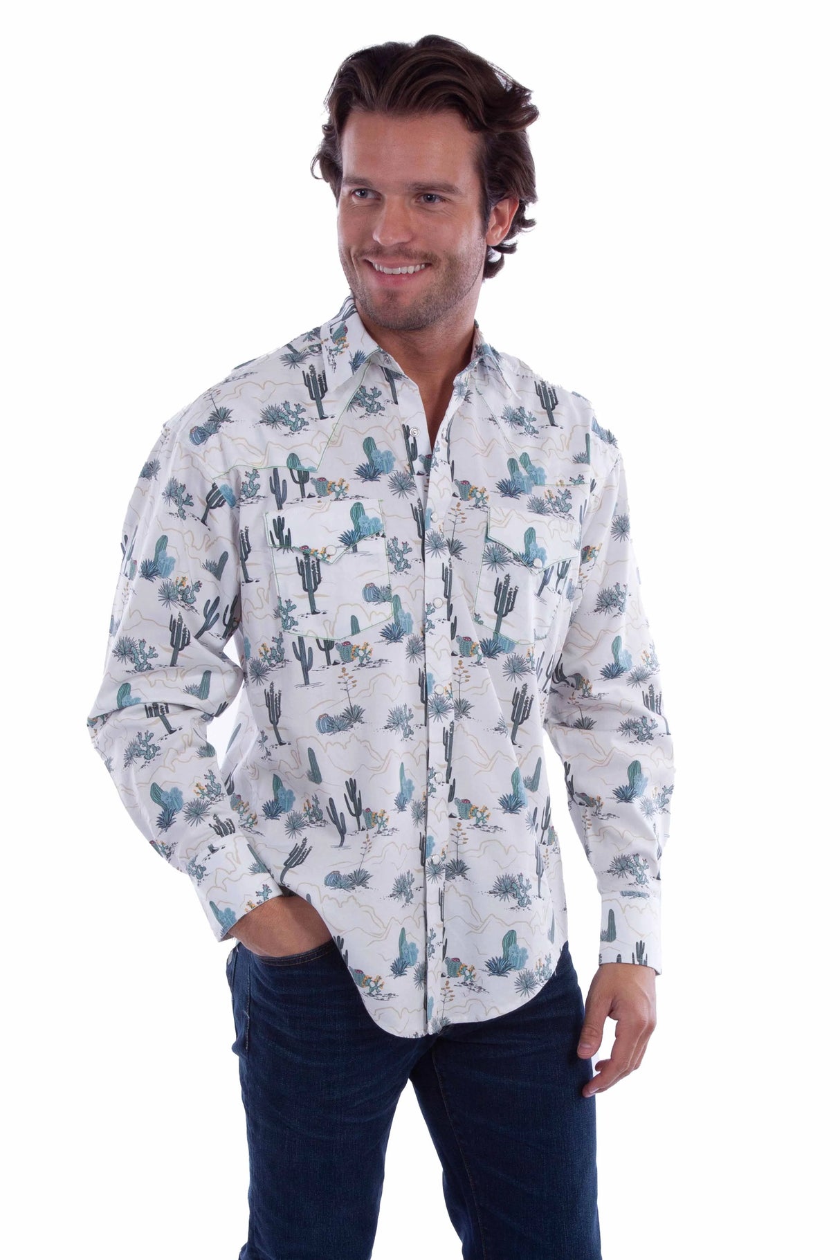 Scully Prickly Trails - Camisa vaquera de hombre
