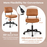 PU Leather Adjustable Office Chair Swivel Task Chair with Backrest