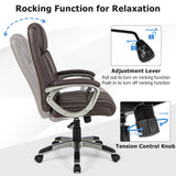 Swivel Ergonomic Office Chair Computer Desk Chair with Wheels-Brown