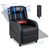 PU Leather Massage Gaming Recliner Chair with Side Pockets