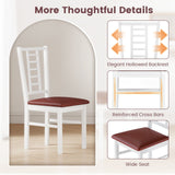 PU Leather Upholstered Wood Dining Chairs Set of 2