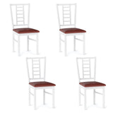 PU Leather Upholstered Wood Dining Chairs Set of 4