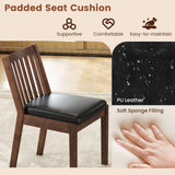 Sillas de comedor tapizadas en cuero sintético con asiento acolchado, juego de 2 - Espresso