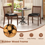 Sillas de comedor tapizadas en cuero sintético con asiento acolchado, juego de 2 - Espresso