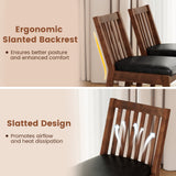 Sillas de comedor tapizadas en cuero sintético con asiento acolchado, juego de 2 - Espresso
