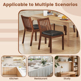 Sillas de comedor tapizadas en cuero sintético con asiento acolchado, juego de 2 - Espresso