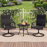 Padded Patio Swivel Chairs Set of 2 Ergonomic Outdoor Dining Chairs with Breathable Fabric